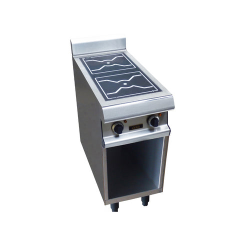 2 foyers induction sur placard ouvert 400x836x900mm 7kW 400V